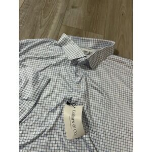 Collars and Co  Collar Polo Window Check  Pattern Size 3Xl Classic Blue/white